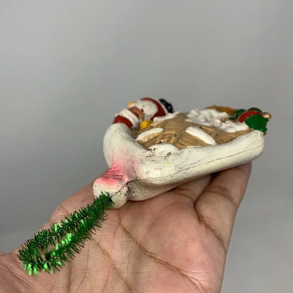 Vintage cottage Santa & elf Christmas tree ornament decoration - Picture 14 of 16